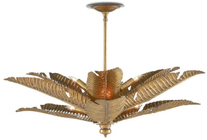 Currey and Company Tropical Semi-Flush - Vintage Brass