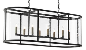 Currey and Company Argand Oval Chandelier - Antique Black