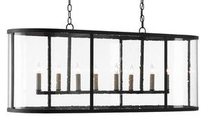 Currey and Company Argand Oval Chandelier - Antique Black