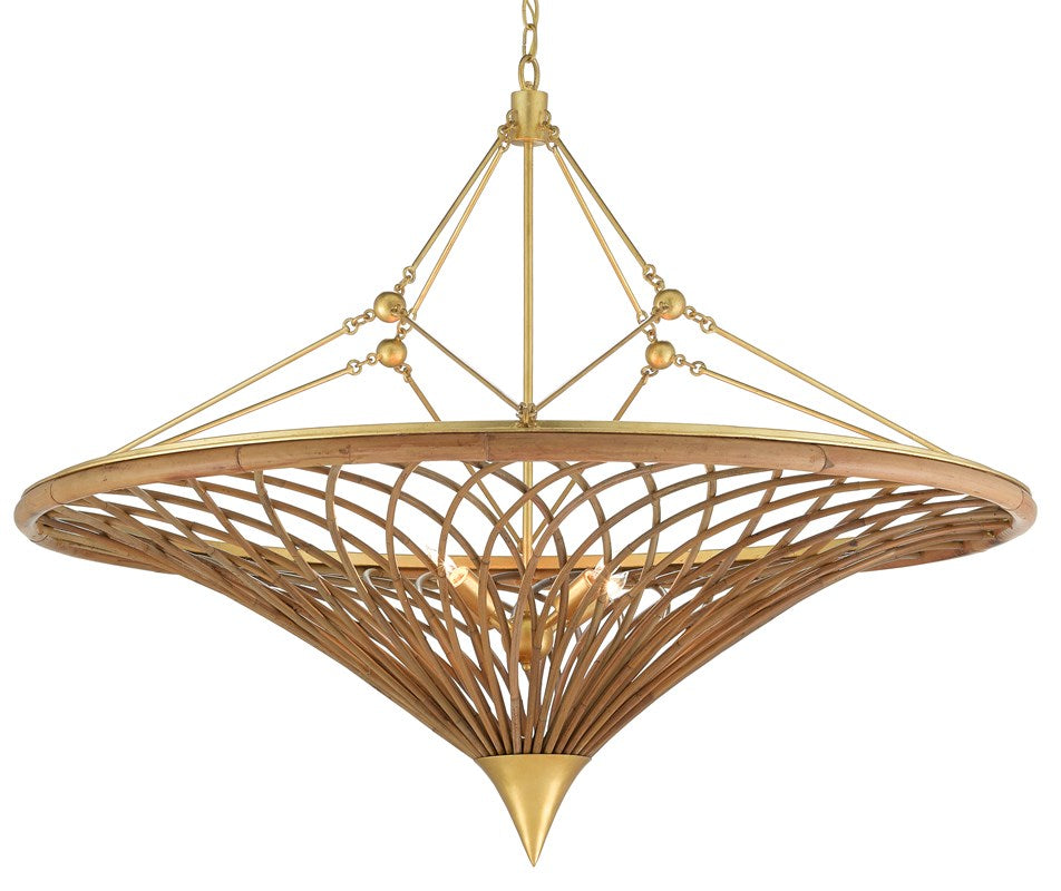Currey and Company Gaborone Chandelier - Natural/Contemporary Gold Leaf