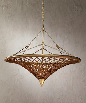 Currey and Company Gaborone Chandelier - Natural/Contemporary Gold Leaf