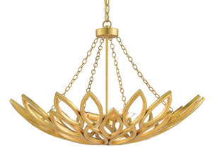 Currey and Company Allemande Gold Chandelier - Contemporary Gold Leaf