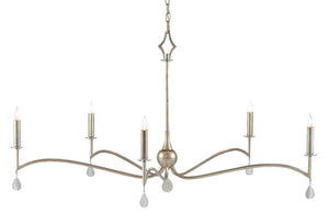 Currey and Company Serilana Chandelier - Antique Silver Leaf/Natural