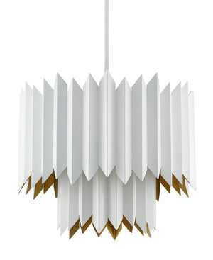 Currey and Company Syrie Chandelier - Sugar White/Painted Contemporary Gold