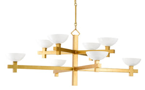 Currey and Company Poitou Chandelier - Contemporary Gold Leaf/White