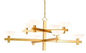 Currey and Company Poitou Chandelier - Contemporary Gold Leaf/White