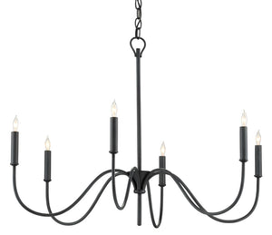 Currey and Company Tirrell Small Chandelier - Antique Black
