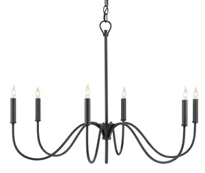 Currey and Company Tirrell Small Chandelier - Antique Black