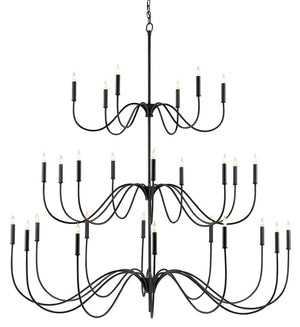 Currey and Company Tirrell Large Chandelier - Antique Black