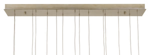 Currey and Company Giro Rectangular 15-Light Multi-Drop Pendant - Painted Silver/Nickel/Blue