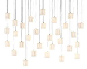 Dove 30-Light Multi-Drop Pendant - Painted Silver/White
