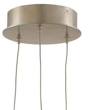 Currey and Company Finhorn 3-Light Multi-Drop Pendant - Painted Silver/Pearl