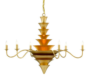 Currey and Company Sillage Chandelier - Contemporary Gold Leaf/Painted Contemporary Gold