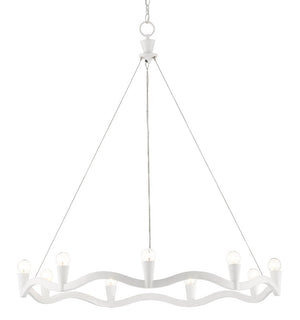 Currey and Company Serpentina White Chandelier - Gesso White