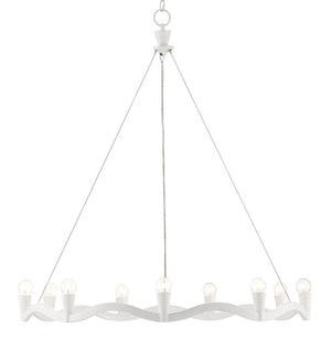 Currey and Company Serpentina White Chandelier - Gesso White