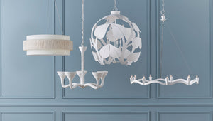 Currey and Company Serpentina White Chandelier - Gesso White