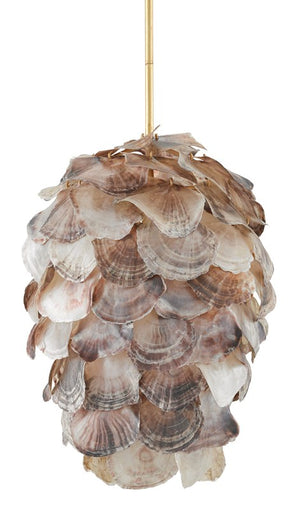Currey and Company Cruselle Gold Leaf Shell Pendant