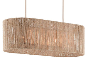 Currey and Company Mereworth Chandelier - Natural Rope/Beige