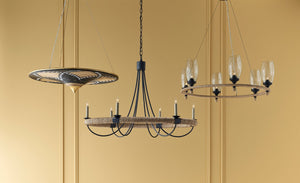 Currey and Company Shipwright Chandelier - French Black/Smokewood/Natural Abaca Rope