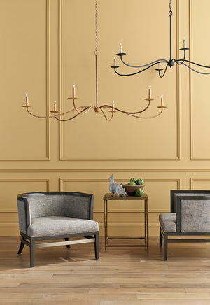 Currey and Company Saxon Rattan Chandelier - Painted Rattan/Natural Rattan
