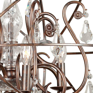 Solaris 4 Light Clear Crystal English Bronze Mini Chandelier