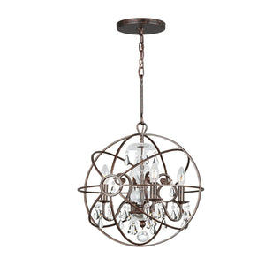 Solaris 4 Light Clear Crystal English Bronze Mini Chandelier