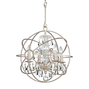 Solaris 4 Light Clear Crystal English Bronze Mini Chandelier