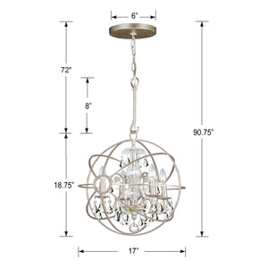 Solaris 4 Light Clear Crystal English Bronze Mini Chandelier