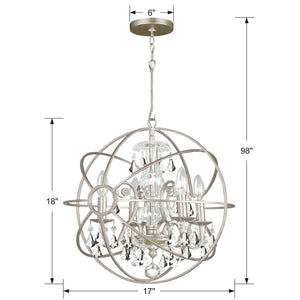 Solaris 4 Light Clear Crystal English Bronze Mini Chandelier