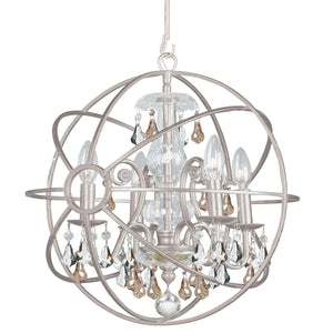 Solaris 4 Light Clear Crystal English Bronze Mini Chandelier