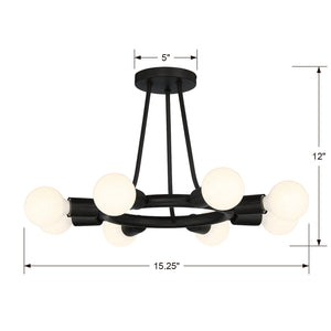 Dakota 8 Light Black Ceiling Mount