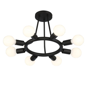 Dakota 8 Light Black Ceiling Mount