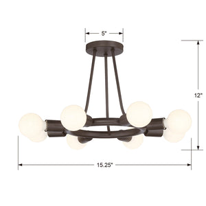Dakota 8 Light Bronze Ceiling Mount