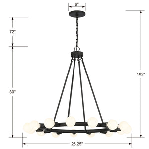 Dakota 15 Light Black Chandelier