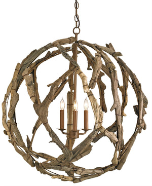 Currey and Company Driftwood Orb Chandelier