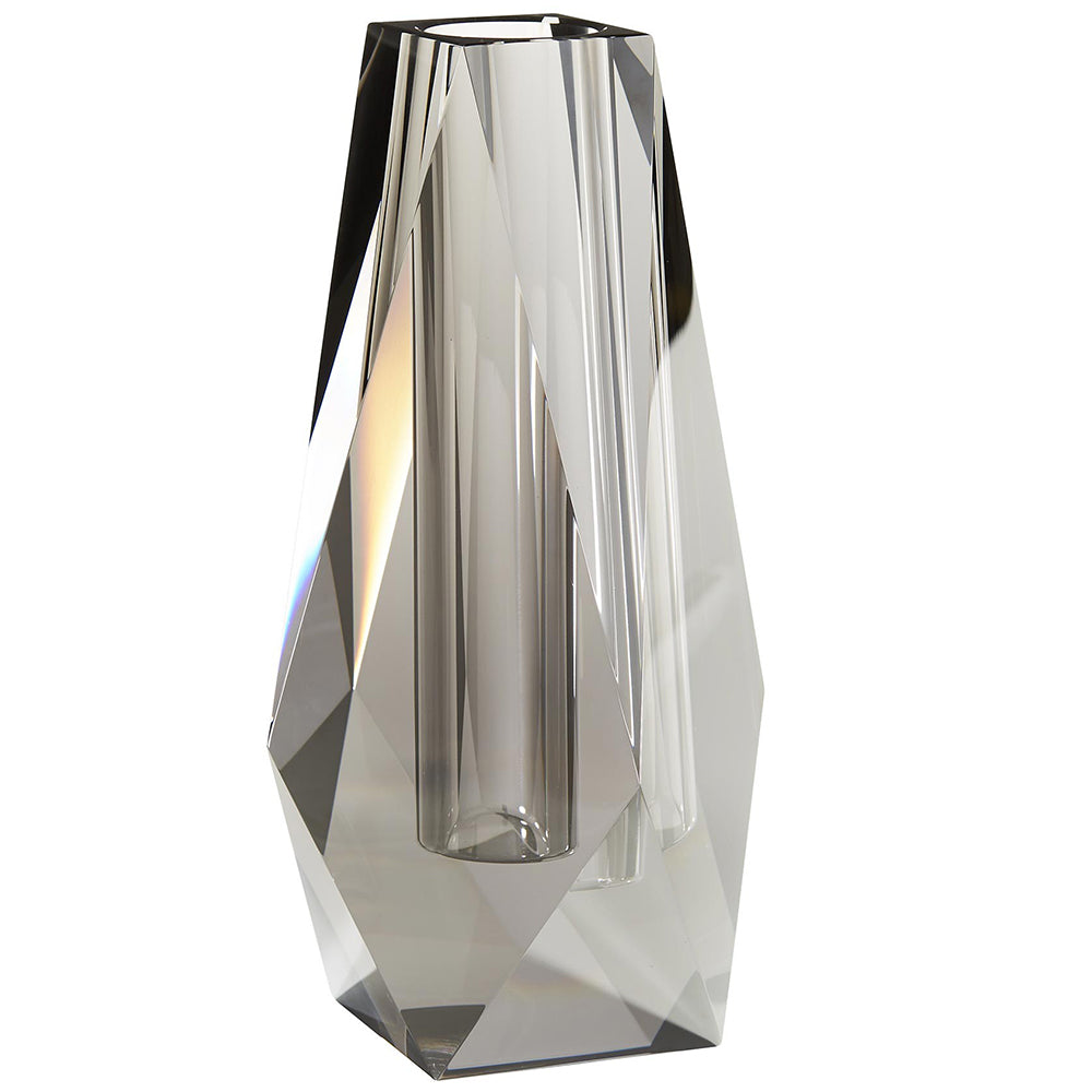 Arteriors Gemma Faceted Crystal Tall Vase – Smoke