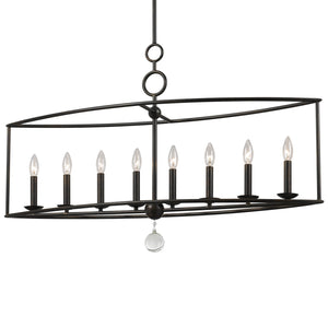 Cameron 8 Light English Bronze Linear Chandelier
