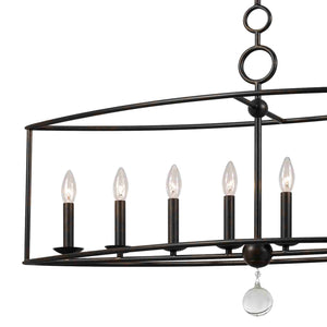 Cameron 8 Light English Bronze Linear Chandelier