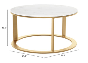 Helena Marble Coffee Table White & Gold