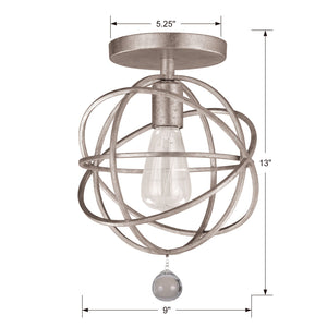 Solaris 1 Light Silver Ceiling Mount