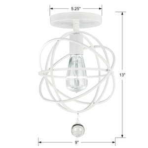 Solaris 1 Light White Ceiling Mount