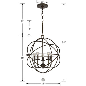 Solaris 5 Light English Bronze Mini Chandelier