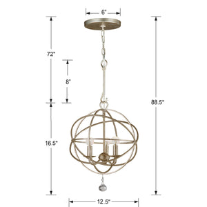 Solaris 3 Light English Bronze Mini Chandelier