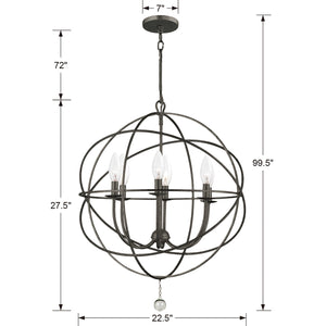 Solaris 6 Light Bronze Sphere Chandelier
