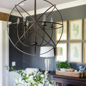 Solaris 6 Light Bronze Sphere Chandelier
