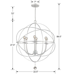 Solaris 6 Light Bronze Sphere Chandelier