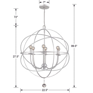 Solaris 6 Light Bronze Sphere Chandelier