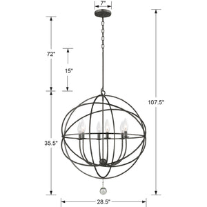 Solaris 6 Light Bronze Sphere Chandelier