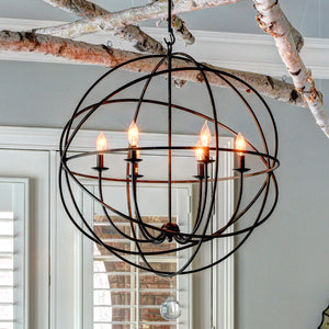 Solaris 6 Light Bronze Sphere Chandelier