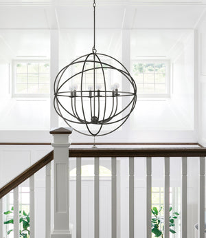Solaris 6 Light Bronze Sphere Chandelier